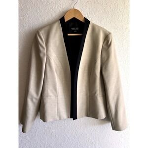 Evan Picone Black Label Women's 16 Beige Open Front Blazer